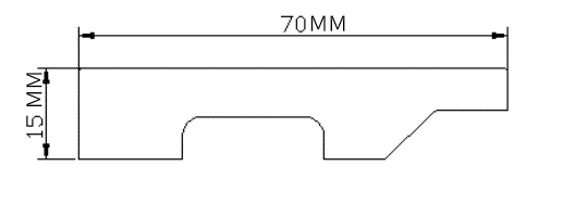 Polistirola grīdlīste, 2400x70x15mm